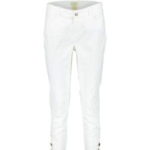 Caribbean Joe White Button-Accented Skinny Jeans
